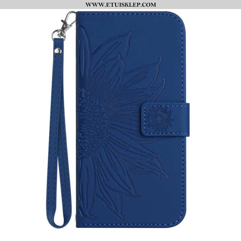 Etui Folio do Xiaomi 13 Pro Kwiat Z Smyczem